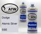 Preview: Dodge, Atomic Silver, SSE: 400ml Sprühdose + 400ml Klarlack - Set, von ATW Autoteile West.